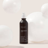 ProtoClinical k-beauty [MARY & MAY] Collagen Booster Lotion 120ml dark charcoal lotion package centered on a soft white background