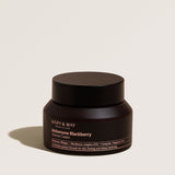 ProtoClinical k-beauty [MARY & MAY] Idebenone + Blackberry Complex Intense Cream 70g in a pale yellow and gray graphic with a dark charcoal center band on a light background