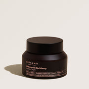 ProtoClinical k-beauty [MARY & MAY] Idebenone + Blackberry Complex Intense Cream 70g in a pale yellow and gray graphic with a dark charcoal center band on a light background