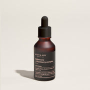 ProtoClinical k-beauty [MARY & MAY] Idebenone + Blackberry Complex Serum 30ml beauty product visual on a light background.