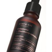 ProtoClinical k-beauty [MARY & MAY] Idebenone + Blackberry Complex Serum 30ml beauty product visual on a light background.
