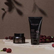 ProtoClinical k-beauty [MARY & MAY] Idebenone Blackberry Complex Intense Cream 100g beauty product visual on a light background.