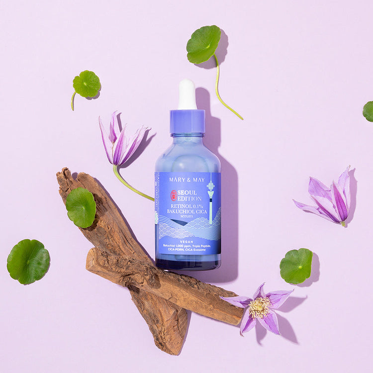 ProtoClinical k-beauty soft lilac beauty graphic on a light background.