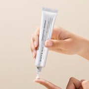 ProtoClinical k-beauty warm beige beauty graphic with a darker olive right edge on a pale background.