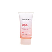 ProtoClinical k-beauty [MARY & MAY] Vegan Primer Glow Sun Cream SPF50+ PA++++ 50ml single sun cream package centered on a white background
