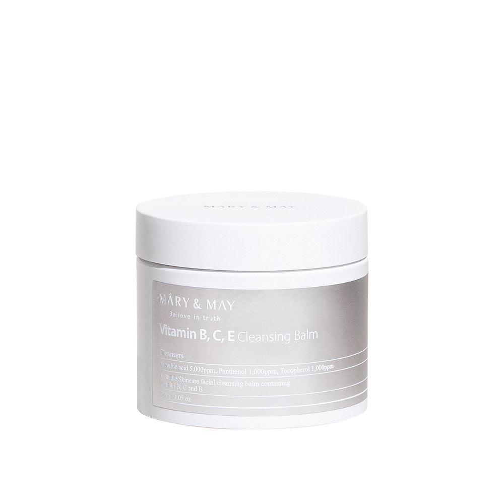 ProtoClinical k-beauty [MARY & MAY] Vitamin B.C.E Cleansing Balm 120g single cleansing balm package centered on a white background.