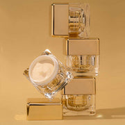 ProtoClinical k-beauty soft beige beauty graphic with a pale center and dark brown lower-right shading.