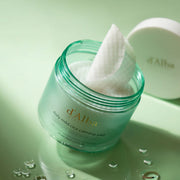 ProtoClinical k-beauty d'Alba Daily Mild Cica Calming Pad 165ml (50ea) shown as green square pad packaging with soft pale highlights
