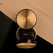 ProtoClinical k-beauty warm beige beauty graphic with dark blue lower shading on a light background.