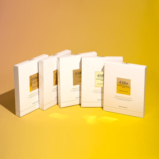ProtoClinical k-beauty d'Alba Intensive Liftension Mask 35g X 20ea shown as green sheet mask packaging with light label panels in a square packshot
