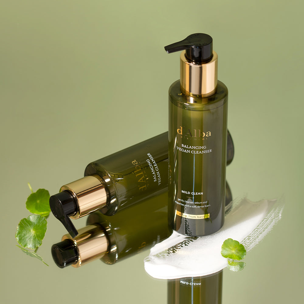 ProtoClinical k-beauty golden beauty product silhouette with a bright right side and muted mauve center on a light background.