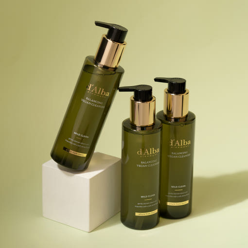 ProtoClinical k-beauty pale olive beauty product silhouette with a darker central shape on a light background.