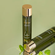 ProtoClinical k-beauty muted beige beauty product silhouette with soft olive side tones on a light background.