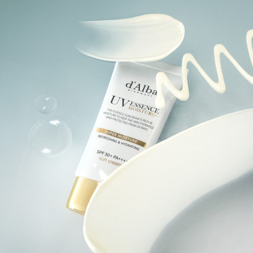 ProtoClinical k-beauty soft blue beauty graphic with a pale cream glow centered on a cool gray background.