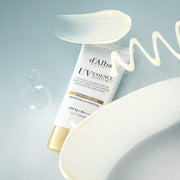 ProtoClinical k-beauty soft blue beauty graphic with a pale cream glow centered on a cool gray background.