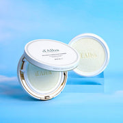 ProtoClinical k-beauty blue beauty graphic with a pale horizontal center band and a darker lower corner.