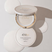 ProtoClinical k-beauty muted olive and beige beauty product packaging on a light background with a pale lavender side band.