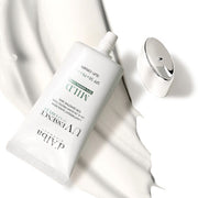 ProtoClinical k-beauty soft gray beauty product silhouette with a bright vertical center on a pale background.