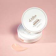 ProtoClinical k-beauty pink beauty product silhouette with a bright vertical center on a soft rose background.