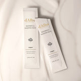 ProtoClinical k-beauty d'Alba Waterfull Vegan Sleeping Pack 4ml X 24ea shown in a square layout with muted gold, gray, and violet packaging blocks
