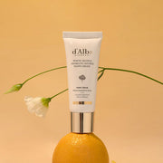 ProtoClinical k-beauty d'Alba White Truffle Aromatic Double Hand Cream 50ml shown in a square product graphic with muted green, rose, and peach horizontal bands