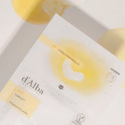 ProtoClinical k-beauty d'Alba White Truffle Double Mask Pack [Nutritive/Hydrating] 32.5g X 20ea shown in a square layout with cream, gold, and soft peach packaging blocks