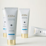 ProtoClinical k-beauty soft gray beauty product packaging with pale olive side tones on a light background.