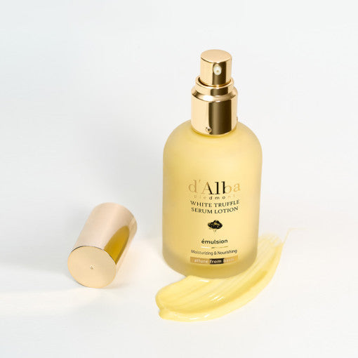 ProtoClinical k-beauty pale blue and warm yellow beauty product packaging on a light background.