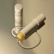 ProtoClinical k-beauty d'Alba White Truffle Nourishing Serum Lip Balm 3.6g shown in a square graphic with blue-gray, yellow, pink, and cream product panels