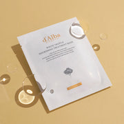 ProtoClinical k-beauty d'Alba White Truffle Nourishing Treatment Mask 25ml X 20ea shown in a square detail graphic with gray, green, pink, and cream color blocks