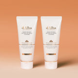 ProtoClinical k-beauty peach and cream beauty product packaging with warm rose accents on a light background.