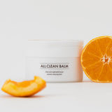 ProtoClinical k-beauty heimish All Clean Balm Mandarin 120ml abstract pale blue and warm orange beauty graphic on a light background