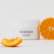 ProtoClinical k-beauty heimish All Clean Balm Mandarin 120ml abstract pale blue and warm orange beauty graphic on a light background