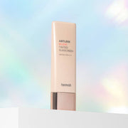 ProtoClinical k-beauty teal and taupe beauty bottle silhouette on a light background.