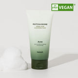 heimish Matcha Biome Amino Acne Cleansing Foam 150ml by ProtoClinical shown in a product detail image with the cleanser packaging and branding visible on a white background for a k-beauty skincare routine.