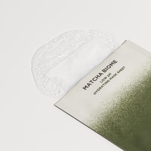 ProtoClinical k-beauty heimish Matcha Biomet Low Ph Hydrating Mask Sheet 30ml X 5ea single sheet mask packet centered in the frame
