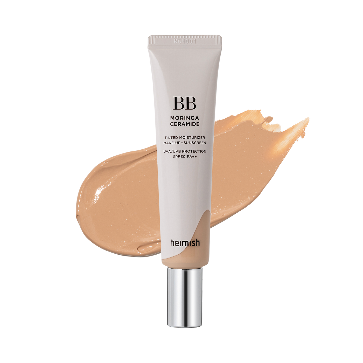 ProtoClinical k-beauty medium beige makeup shade swatch on a light background.
