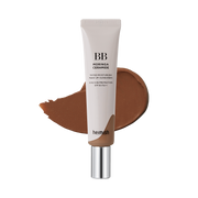 ProtoClinical k-beauty deep espresso makeup shade swatch on a light background.