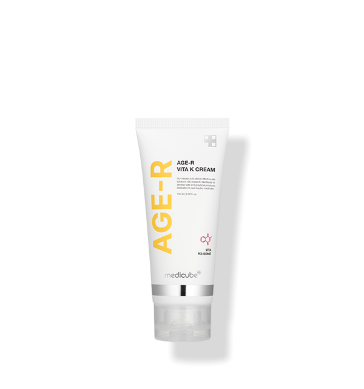 ProtoClinical k-beauty MEDICUBE: Age-r Vita K Cream (100ml) single upright beige bottle centered on a white background