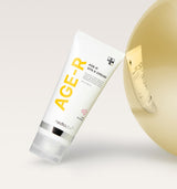 ProtoClinical k-beauty MEDICUBE: Age-r Vita K Cream (250ml) single upright beige cream container with pale blue and warm yellow side accents on a light background.