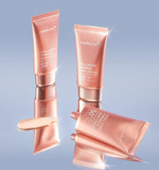 ProtoClinical k-beauty MEDICUBE: Collagen Firming Sun Cream (50ml) single rose-gold tube centered in a square product graphic on a light background