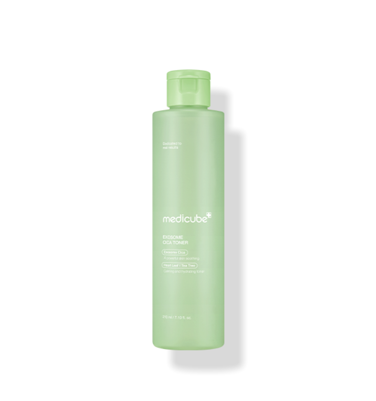 ProtoClinical k-beauty MEDICUBE: Exosome Cica Toner (210ml) single upright pale green bottle centered on a white background