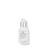 ProtoClinical k-beauty medicube Medicube Red Serum Plus 2.0 55ml single white serum bottle with a silver pump and black shadow on a black background