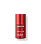 ProtoClinical k-beauty MEDICUBE: Red Succinic Acid Serum (30ml) single upright red serum bottle centered on a white background
