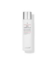ProtoClinical k-beauty medicube Red Toner Plus 2.0 200ml shown as a single upright pale pink toner bottle centered on a white background.