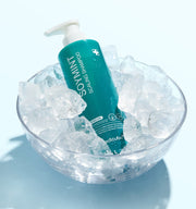 MEDICUBE Soymint Scaling Shampoo 490ml teal shampoo bottle on a pale background