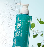 MEDICUBE Soymint Scaling Shampoo 490ml teal shampoo bottle on a pale background