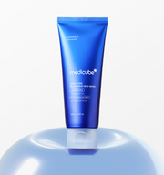 ProtoClinical k-beauty MEDICUBE: Zero Pore Blackhead Mud Mask (100g) single tall blue container centered on a light cream background with pale aqua side accents