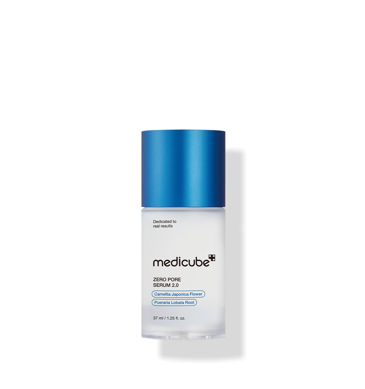 ProtoClinical k-beauty MEDICUBE: Zero Pore Serum 2.0 (37ml) shown as a single upright blue serum bottle centered on a white background.