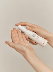 ProtoClinical k-beauty [Beauty of Joseon] Ginseng Moist Sun Serum 50ml (SPF50+ PA++++) multiple upright sun serum packages side by side on a light background